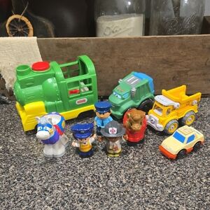Toddler Boys Toy Lot Little People Cars Vintage Modern Fisher Price